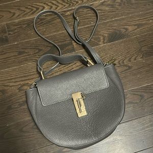 Gray, genuine dyed leather crossbody, purchased in Rome.